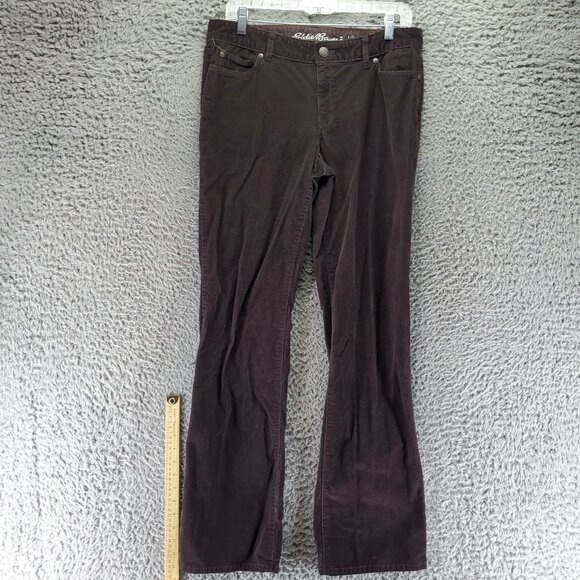 Eddie Bauer Jeans Womens 8 Brown Bootcut Corduroy Slightly Curvy Stretch - Picture 1 of 10